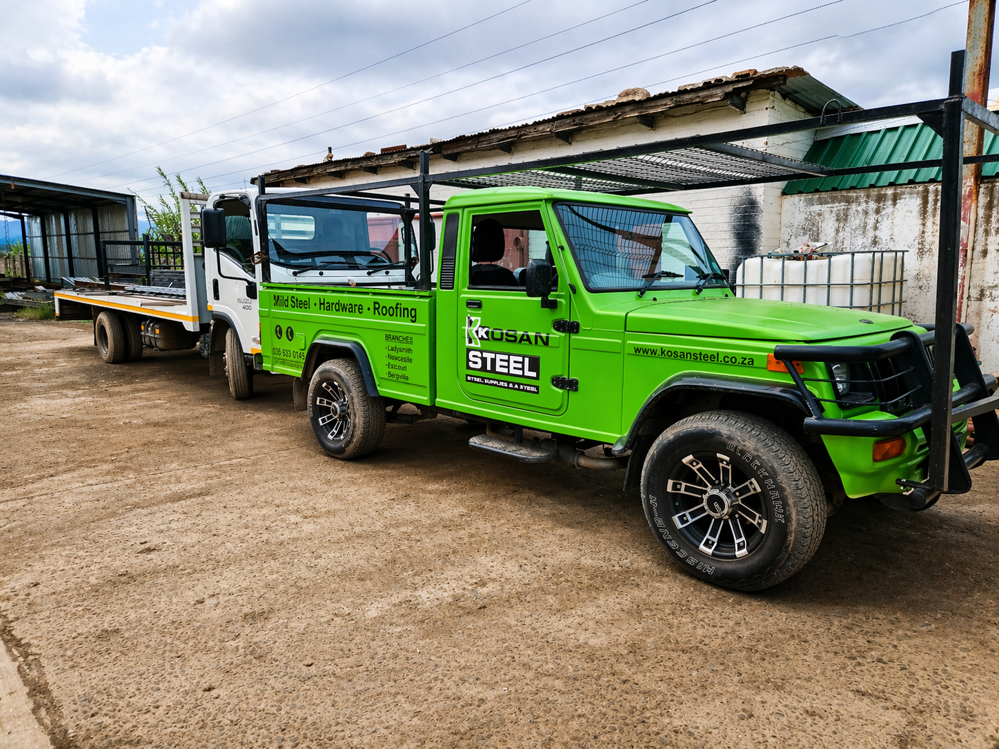 Kosan Steel branded delivery vehicles